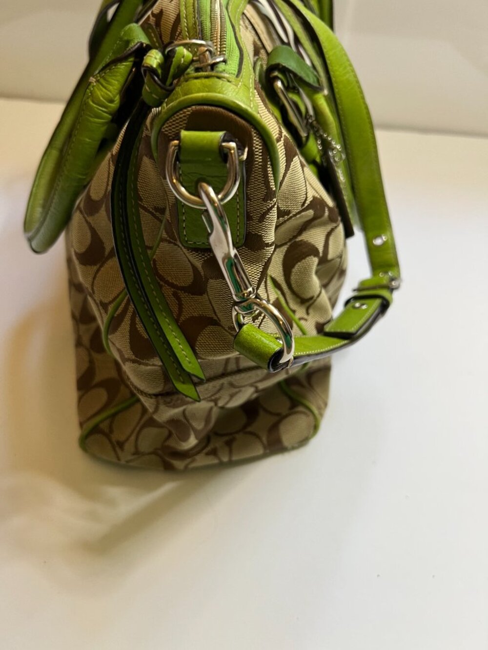 Coach Hampton Nancy Signature Zebra Satchel/Tote Bag - Picture 4 of 7